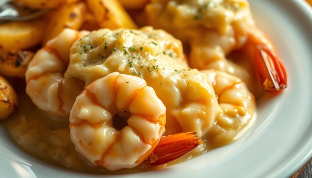 Camarão ao Molho Branco Gratinado com Batata