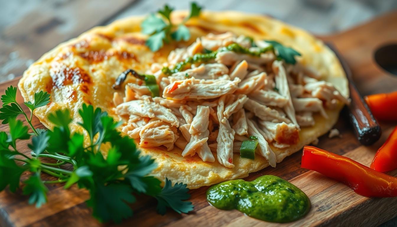 Panqueca recheada com frango