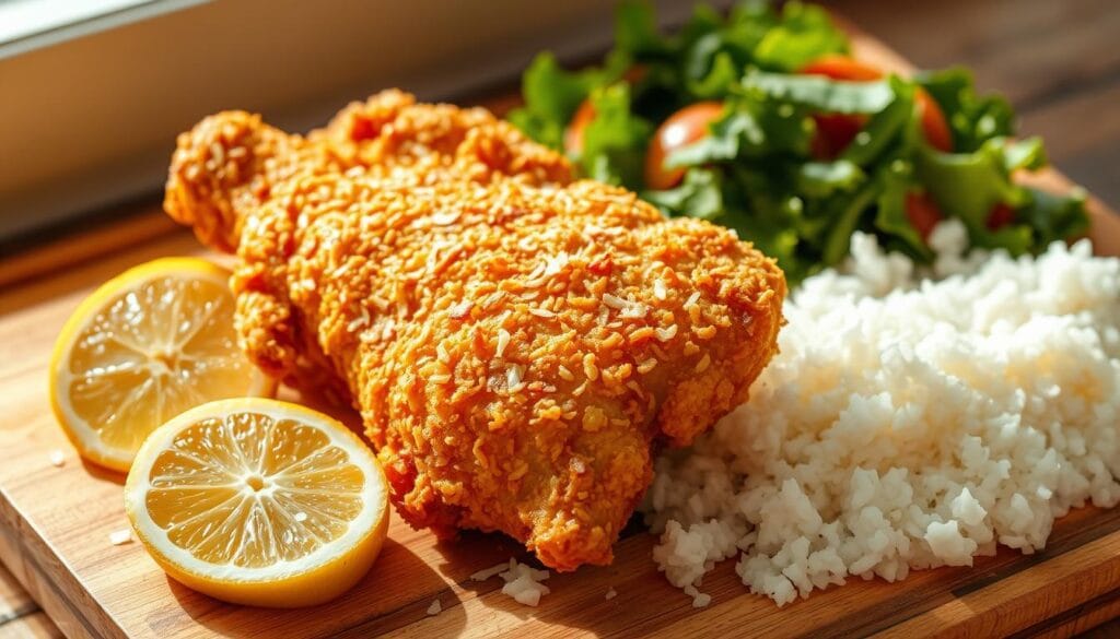 frango empanado no coco