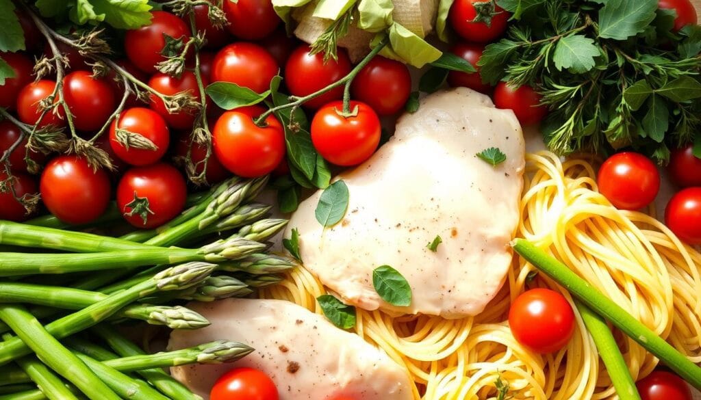 ingredientes frango pasta primavera