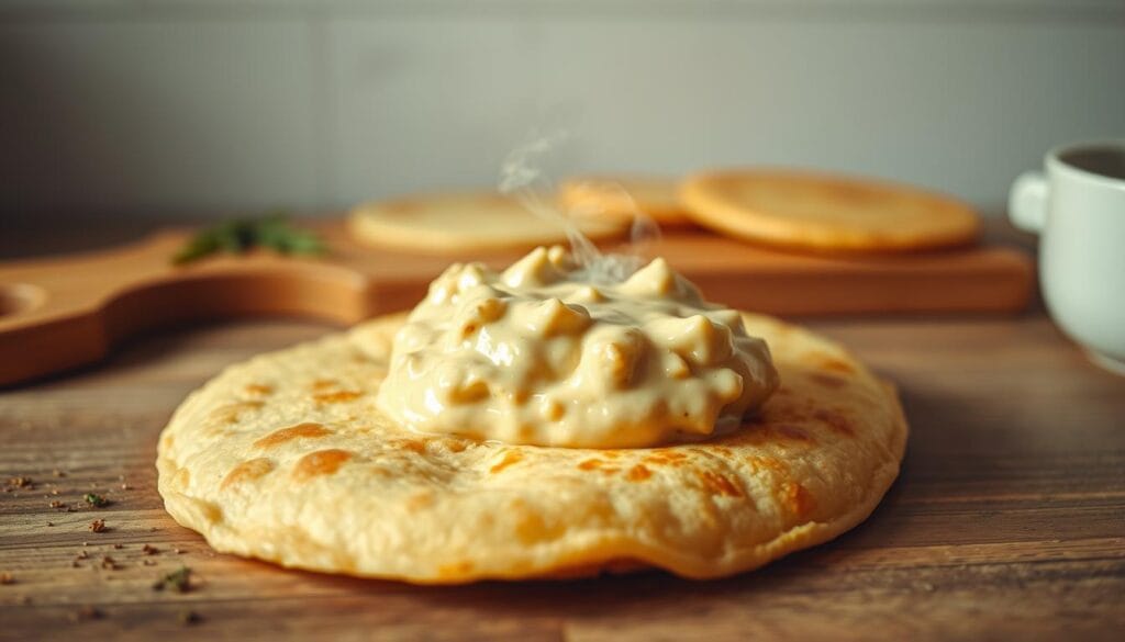 panqueca de frango cremosa